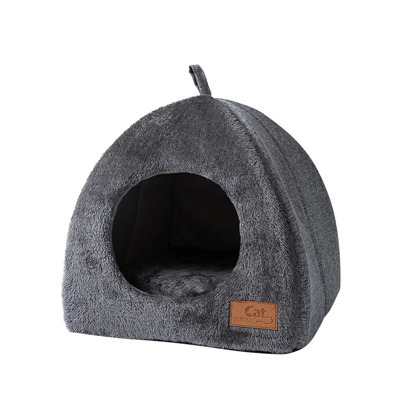 Triangelnest - Luxurious Velvet Cat House Indoor for Ultimate Comfort