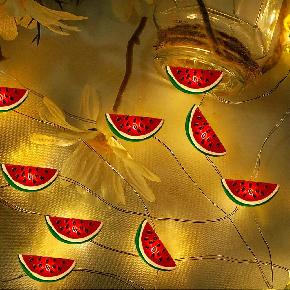 Watermelon String Lights - 20 LED Outdoor Party Lights for Summer Decor
