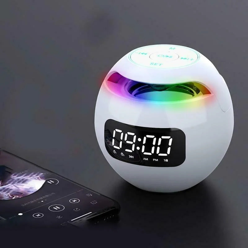 Multifunctional Bluetooth Alarm Clock Speaker with LED Display and Colorful Night Light – 2200mAh Battery