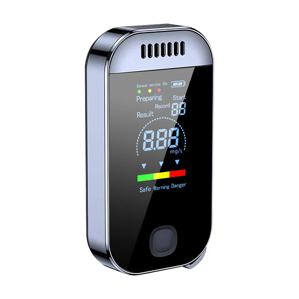 Compact Digital Alcohol Breathalyzer Key Ring with LCD Screen – USB Rechargeable Alcohol Tester for Accurate Measurements