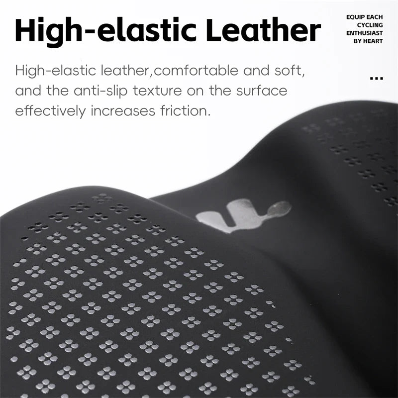 Shockproof Bicycle Saddle - Comfortable Bike Seat with Non-Slip Leather Cushion for Mountain and Road Bikes