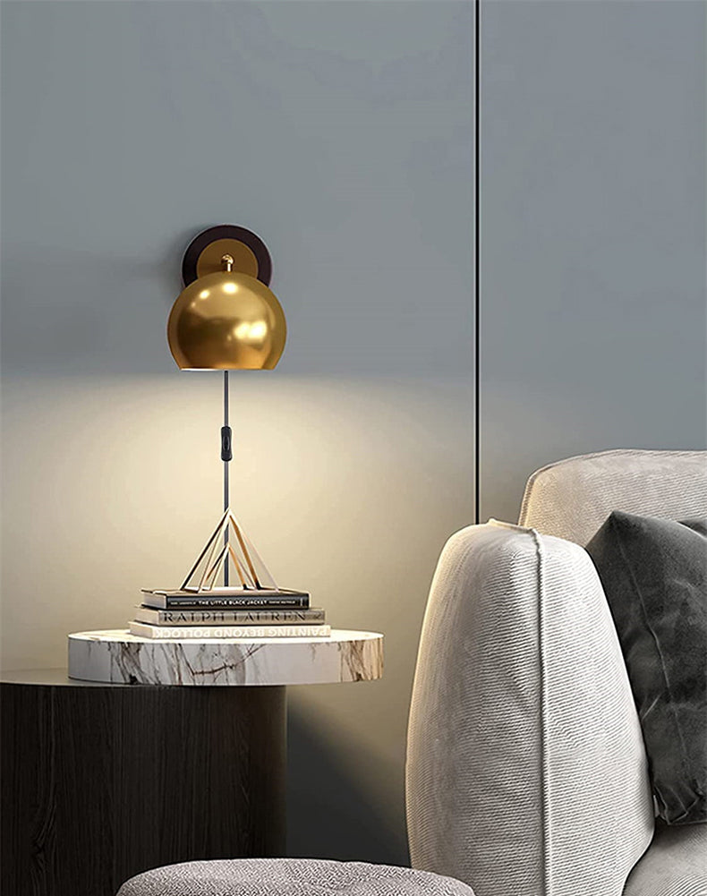 AntiqueAura – Classic Vintage Wall Lamp with Plug for Elegant Spaces