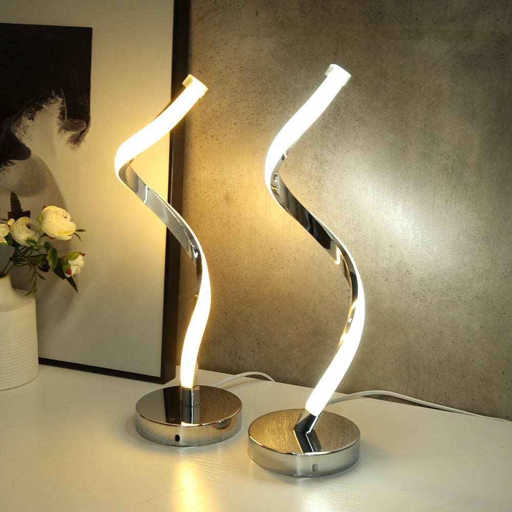 SpiralGlow – LED Desk Lamp with Spiral Design for Bedroom