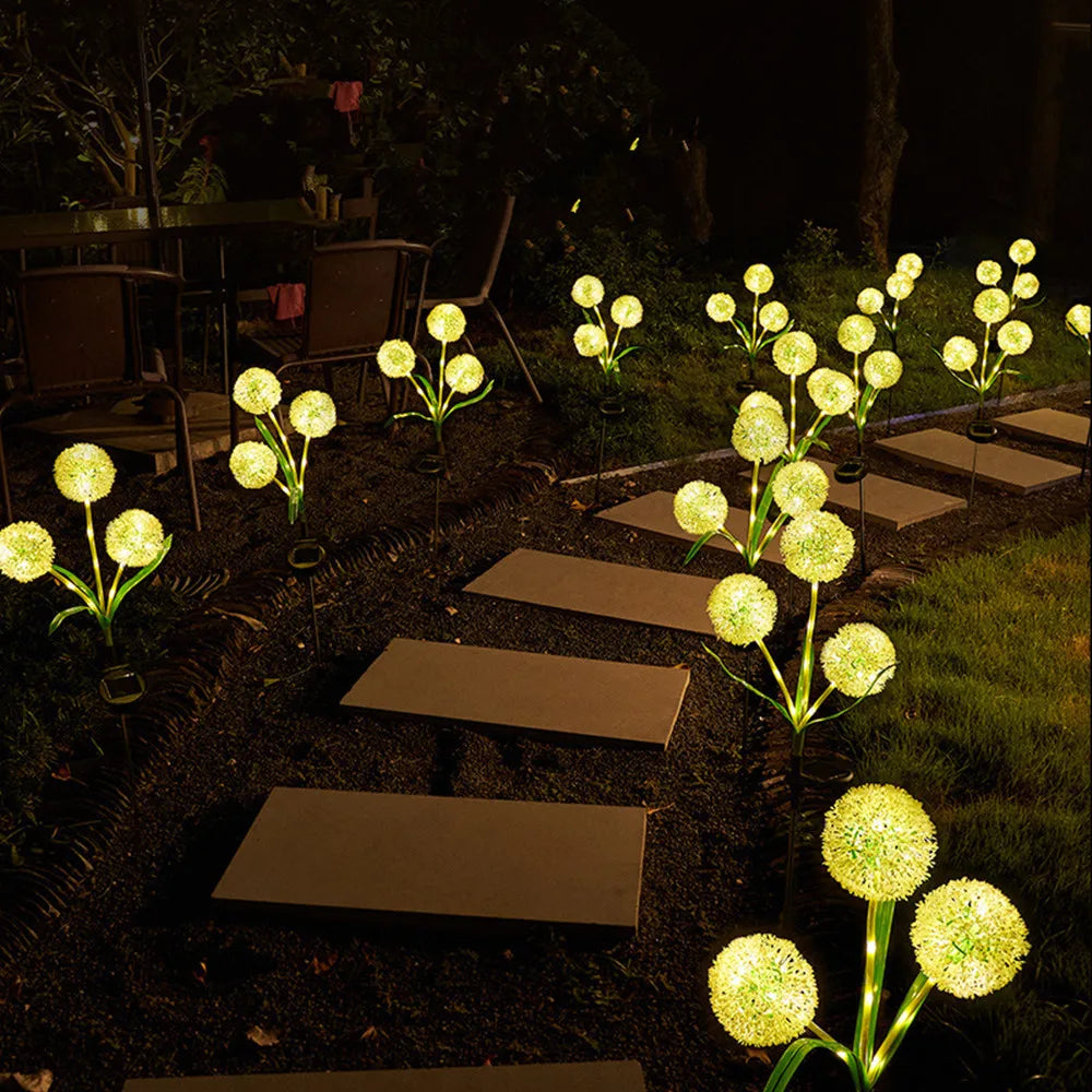 Solar Garden Lights - 3 Pack Dandelion Outdoor Decorative Solar LED Lights