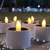 Solarglow - 6-Piece Flameless Solar Flickering LED Candles for Outdoor Ambiance