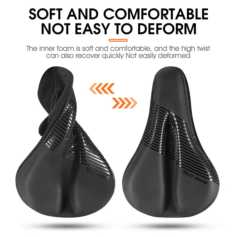Wear-Resistant Bicycle Saddle Cover with Shock Absorption and Waterproof Design – Soft Bike Seat Cushion for Comfort