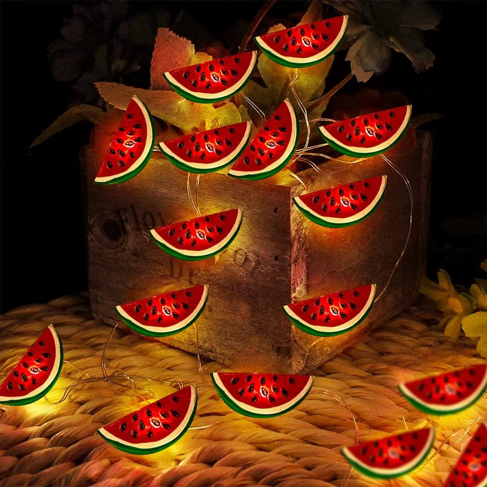 Watermelon String Lights - 20 LED Outdoor Party Lights for Summer Decor