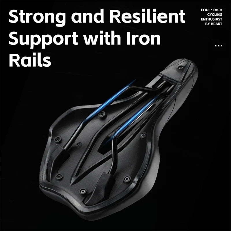 Shockproof Bicycle Saddle - Comfortable Bike Seat with Non-Slip Leather Cushion for Mountain and Road Bikes
