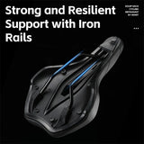 Shockproof Bicycle Saddle - Comfortable Bike Seat with Non-Slip Leather Cushion for Mountain and Road Bikes