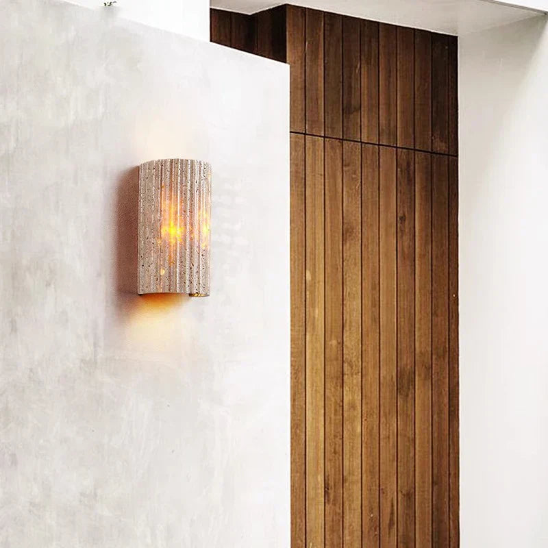 TravertineLuxe – Travertine Wall Lamp for Elegant Interiors