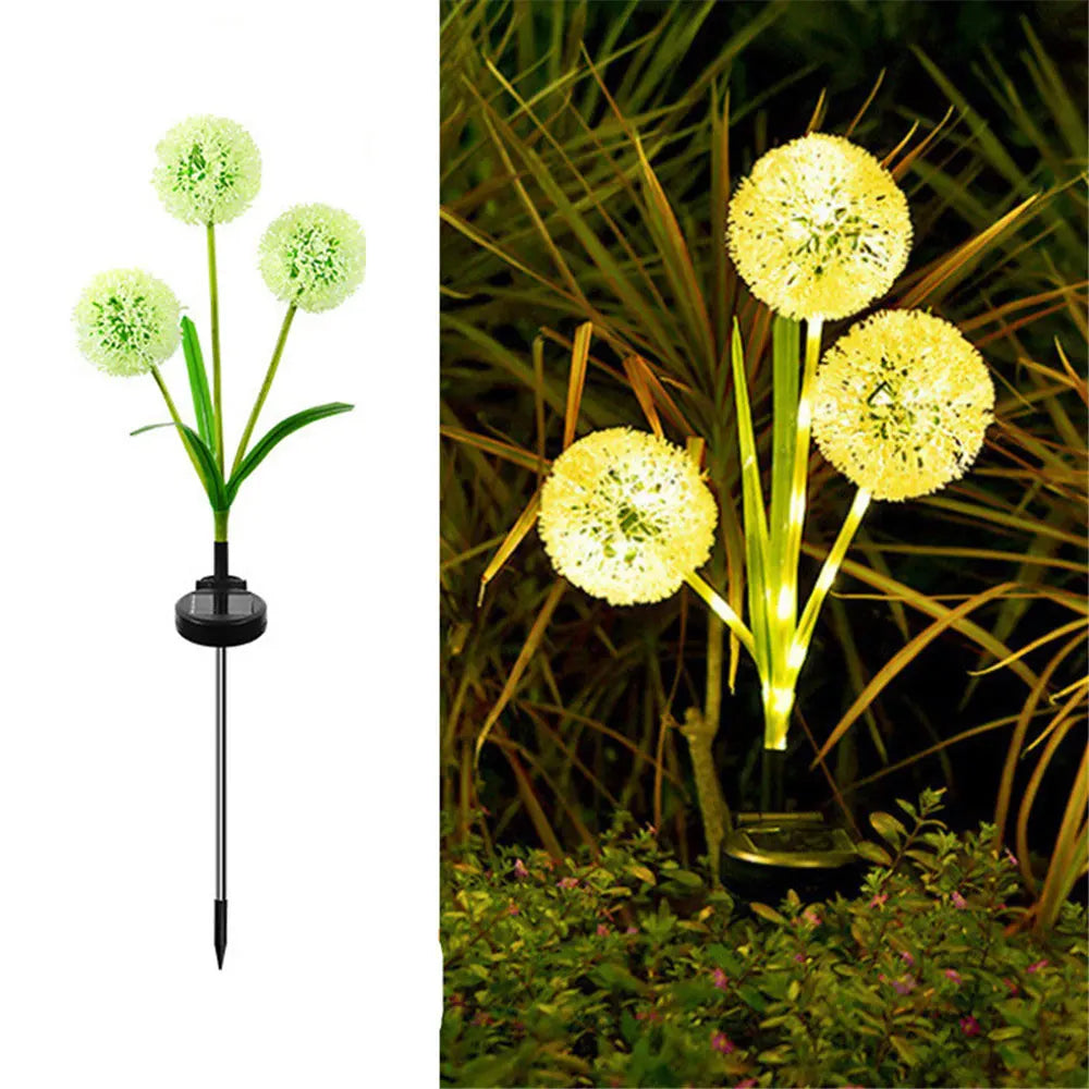 Solar Garden Lights - 3 Pack Dandelion Outdoor Decorative Solar LED Lights