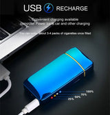Rechargeable USB Plasma Lighter with Windproof Double Arch Flame – Stylish Metal Design for Indoor and Outdoor Use