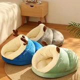 Slippernest - Foldable Dog Bed in Coral Fleece for Winter Comfort