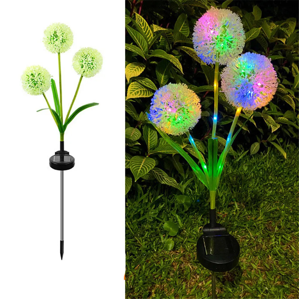 Solar Garden Lights - 3 Pack Dandelion Outdoor Decorative Solar LED Lights