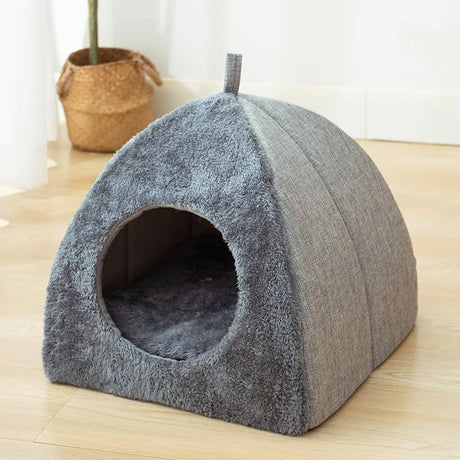 Triangelnest - Luxurious Velvet Cat House Indoor for Ultimate Comfort
