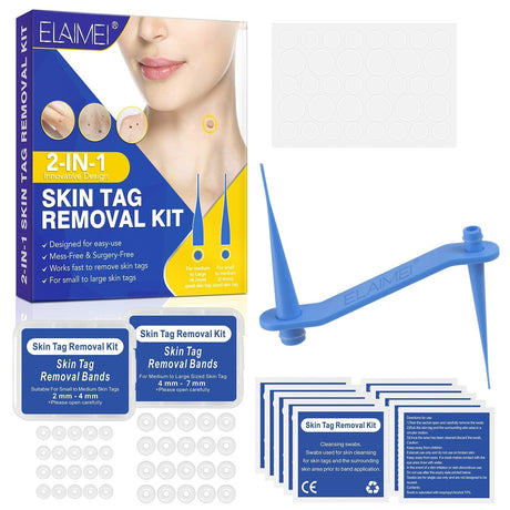 Skin Tag Removal Kit - 2-in-1 Silicone Band Ligation System for Safe Home Use