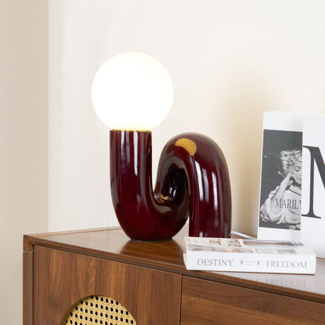 SpiralGlow – Elegant Resin and Glass Table Lamp