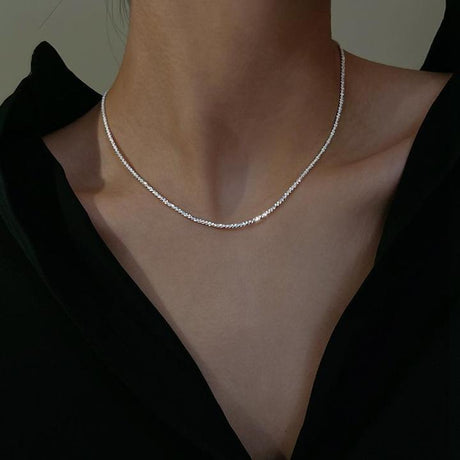 Star Pendant Silver Jewelry Set with Necklace and Light Detail