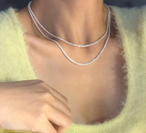 Star Pendant Silver Jewelry Set with Necklace and Light Detail
