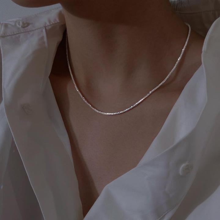 Star Pendant Silver Jewelry Set with Necklace and Light Detail