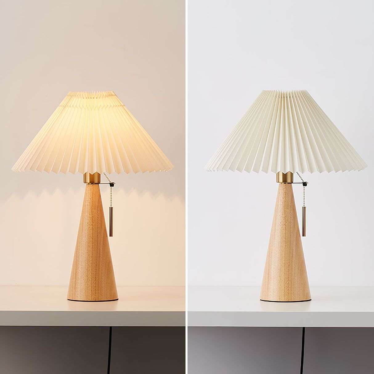 AntiqueRadiance – Elegant Wood and Metal Table Lamp