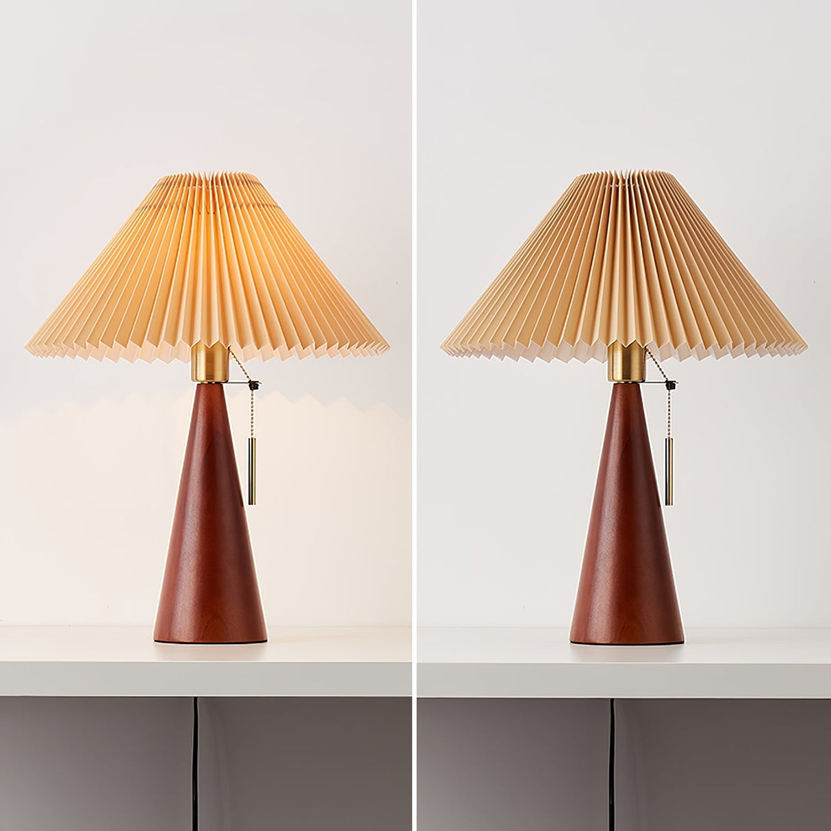 AntiqueRadiance – Elegant Wood and Metal Table Lamp