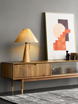 AntiqueRadiance – Elegant Wood and Metal Table Lamp