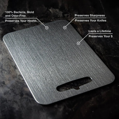 Titanium Cutting Board – Antibacterial, Non-Toxic, BPA-Free Kitchen Essential, Knife-Friendly Design for Safe Food Preparation