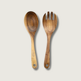WoodenToss - Rustic Salad Serving Utensils (2-Piece)