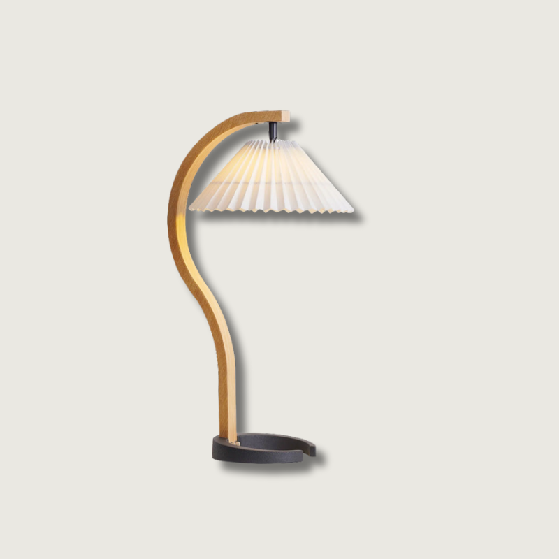 WoodFlow - Table Lamp with Natural Curves and Wooden Design