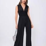 VogueStride - Elegant Wide-Leg Jumpsuit for Sophisticated Occasions