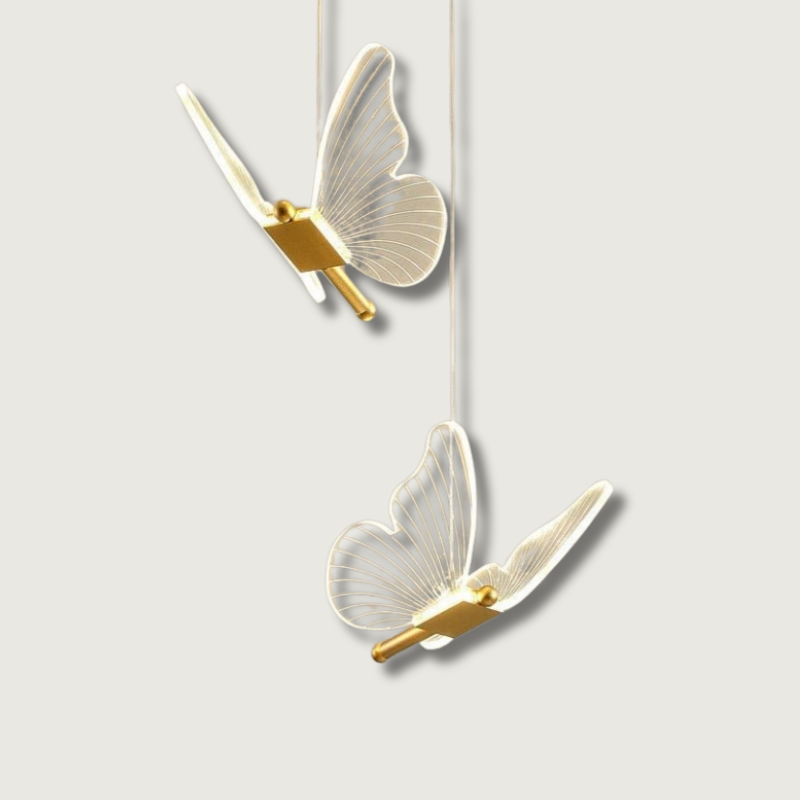 WingAura - Elegant LED Pendant with Butterfly Wings