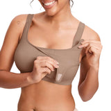 Velcro All-in-One Wireless Nursing Bra for Pumping & Breastfeeding Support