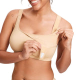 Velcro All-in-One Wireless Nursing Bra for Pumping & Breastfeeding Support
