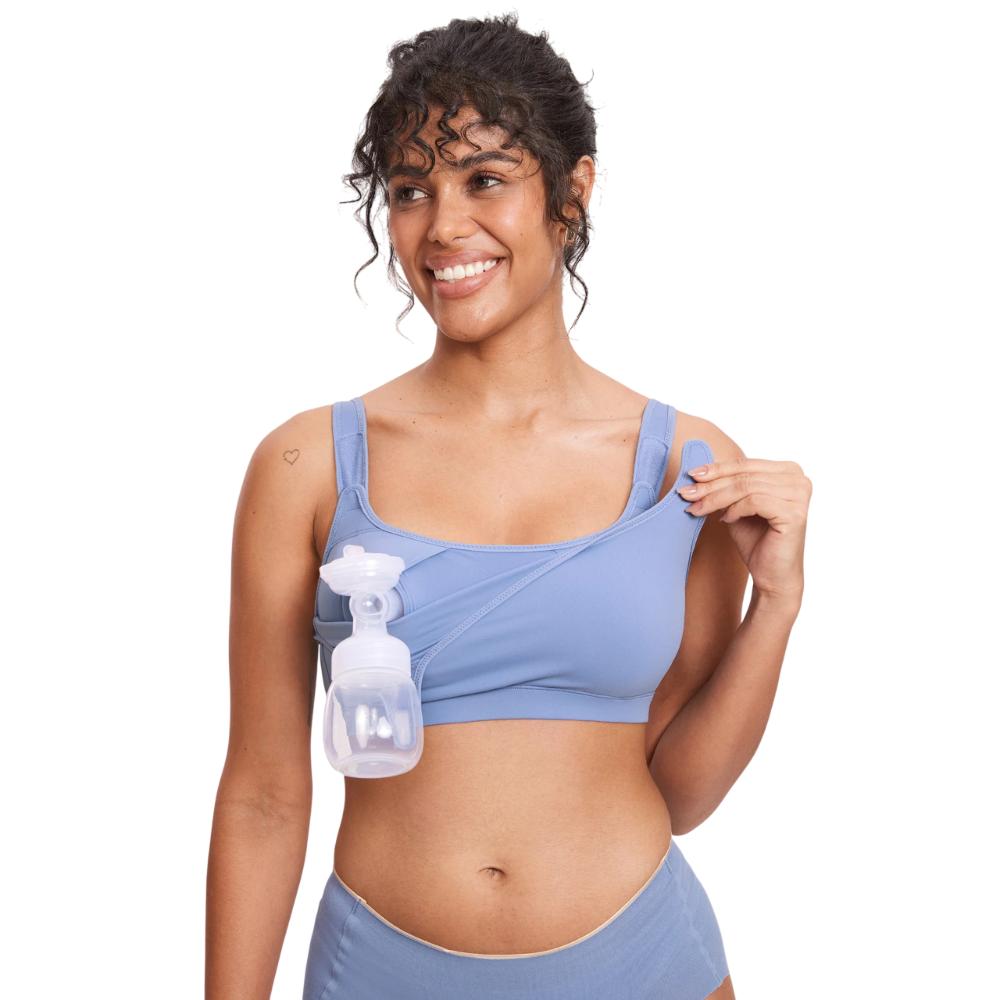 Velcro All-in-One Wireless Nursing Bra for Pumping & Breastfeeding Support