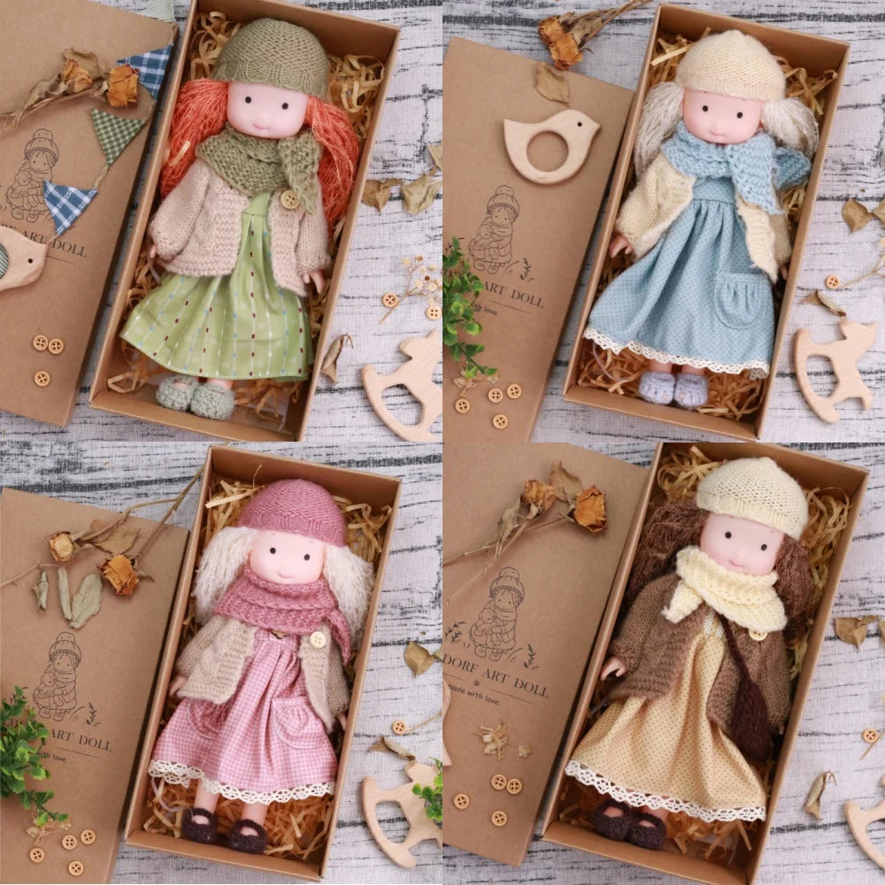Sophie | Waldorf Vinyl Dress-Up Doll – Handmade Plush Toy with Scarf & Outfits | Cute & Fun | For Girls’ Birthday & Imaginative Play