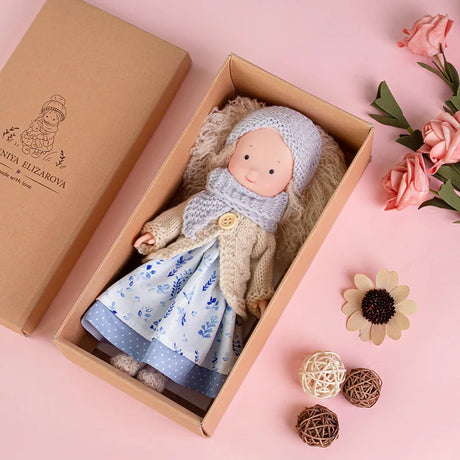 Sophie | Waldorf Vinyl Dress-Up Doll – Handmade Plush Toy with Scarf & Outfits | Cute & Fun | For Girls’ Birthday & Imaginative Play