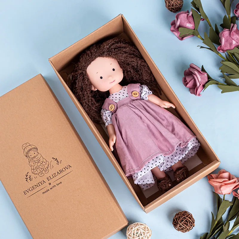 Sophie | Waldorf Vinyl Dress-Up Doll – Handmade Plush Toy with Scarf & Outfits | Cute & Fun | For Girls’ Birthday & Imaginative Play