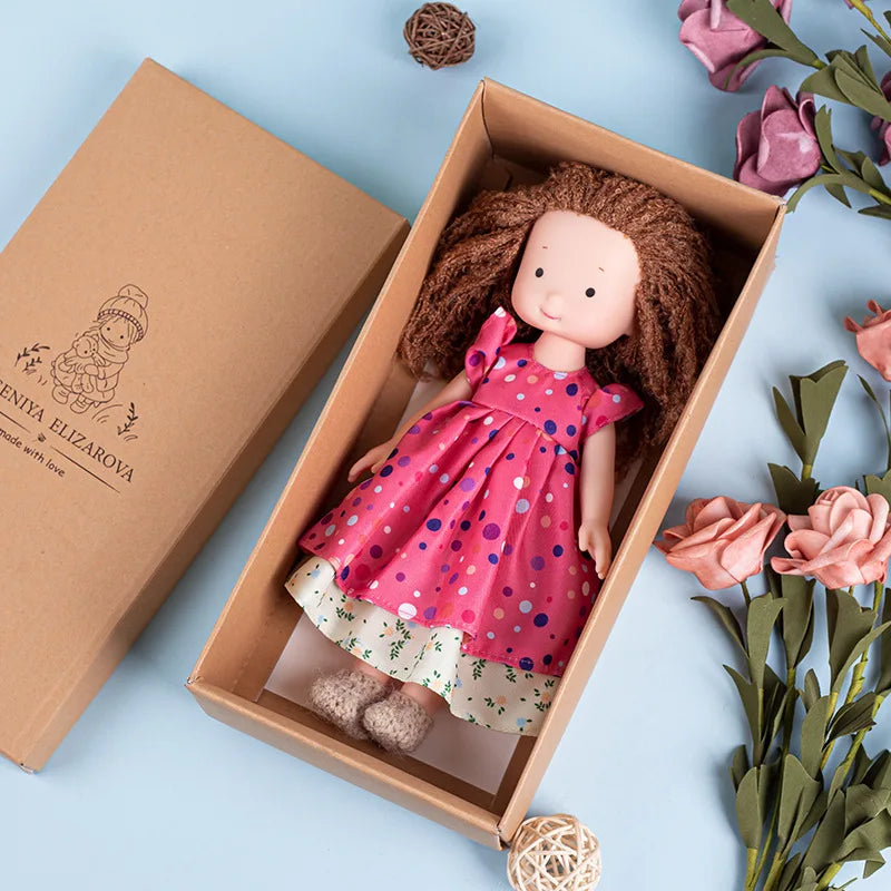 Sophie | Waldorf Vinyl Dress-Up Doll – Handmade Plush Toy with Scarf & Outfits | Cute & Fun | For Girls’ Birthday & Imaginative Play