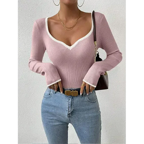 Women's Long-Sleeved Top Ribbed