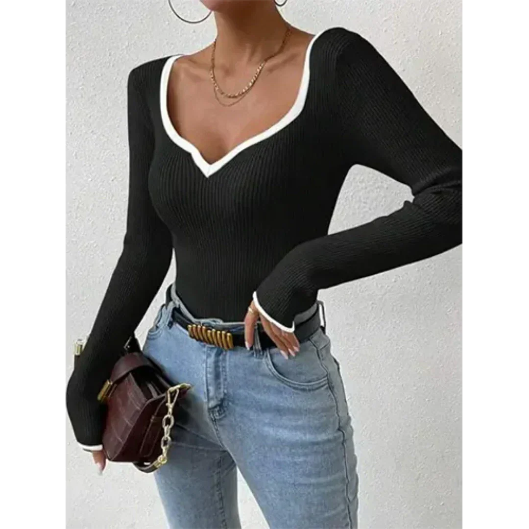Women's Long-Sleeved Top Ribbed