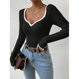 Women's Long-Sleeved Top Ribbed
