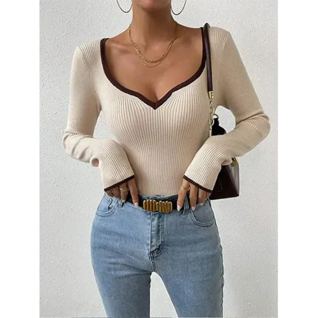 Women's Long-Sleeved Top Ribbed