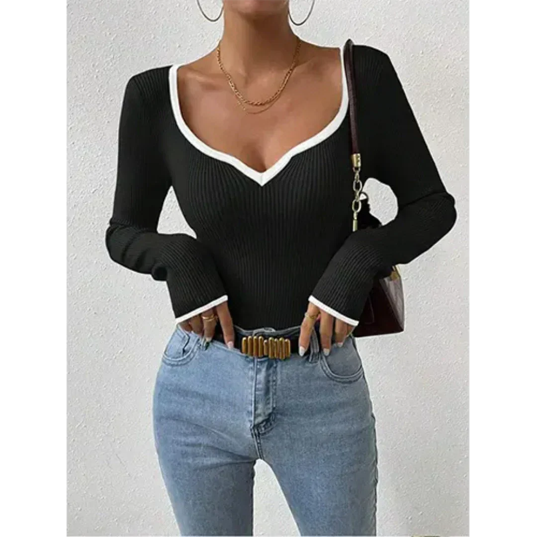 Women's Long-Sleeved Top Ribbed