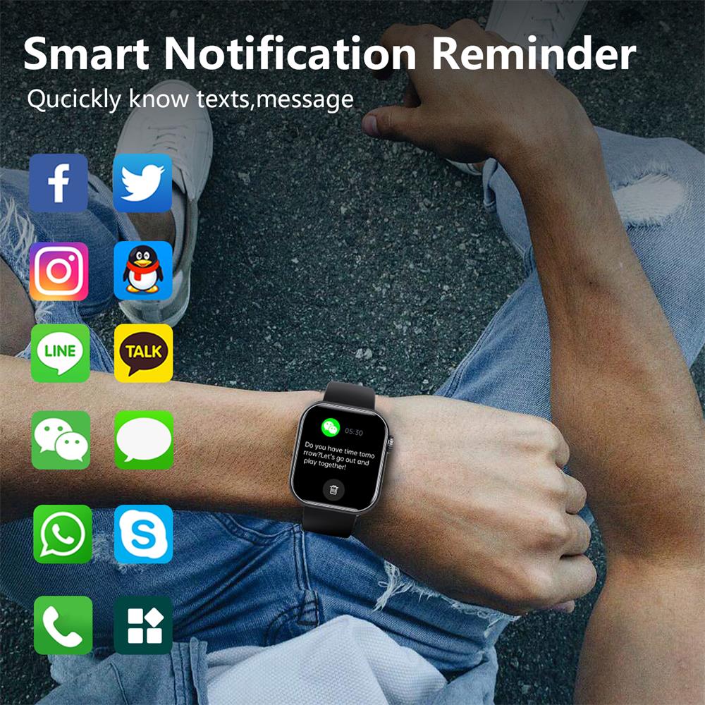 Zelara 2024 blood sugar Blood pressure heart frequency blood oxygen sleep monitoring waterproof smartwatch
