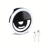 LED Selfie Ring Light with Rechargeable Battery – Perfect Circle Light for Makeup and Photography, Compatible with Phones and Computers