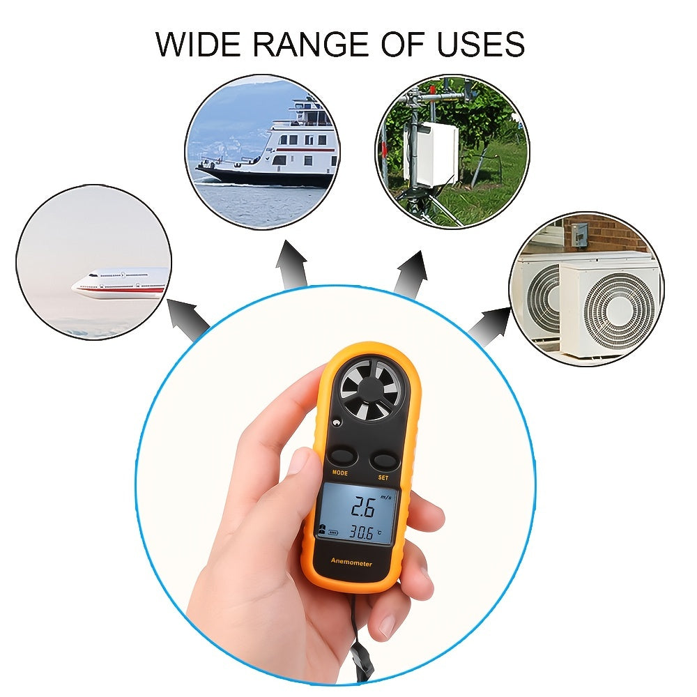 Digital Wind Speed Meter with Clear LCD Display – Portable Wind Speedometer for Outdoor Activities