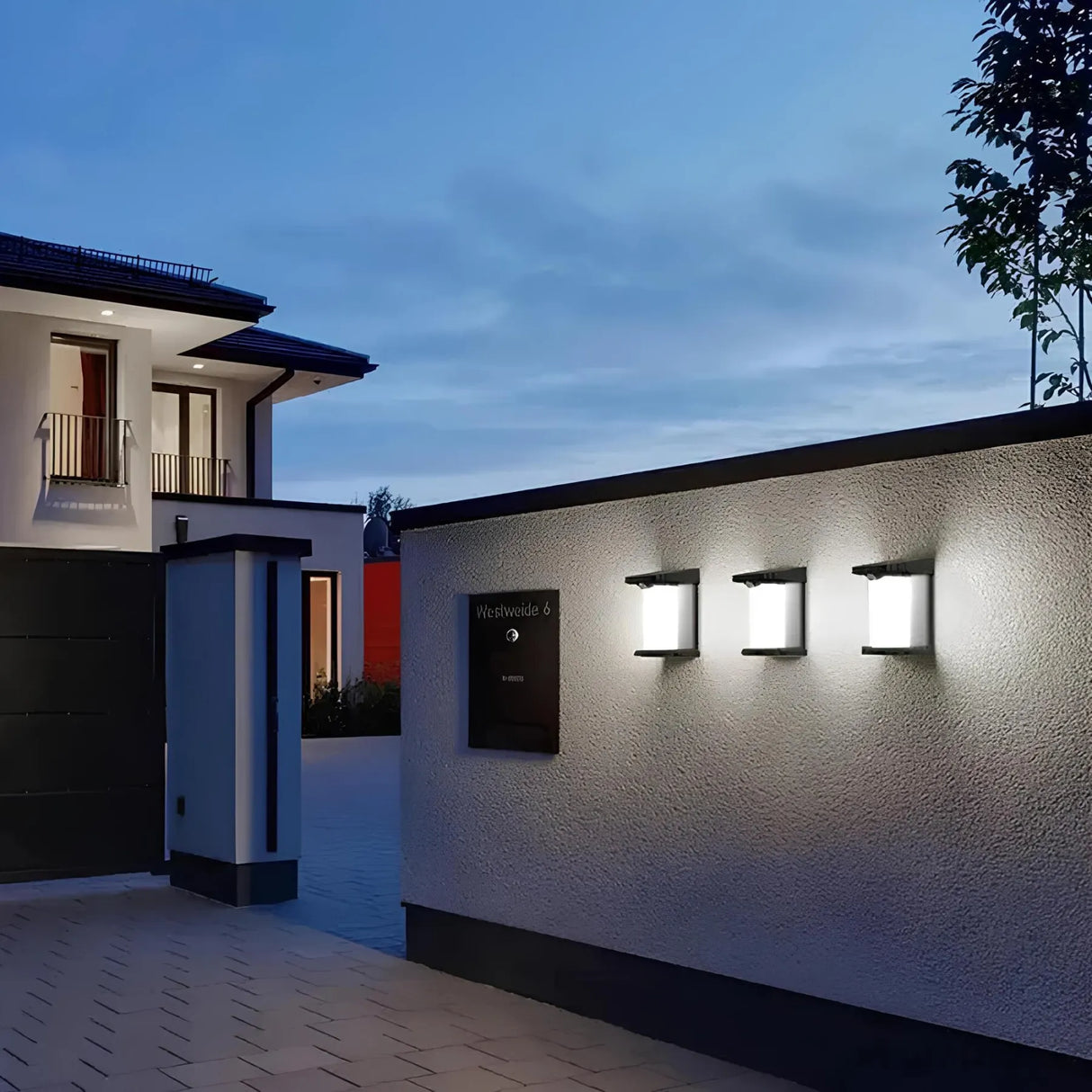 Solar Garden Lights - Motion Sensor LED Outdoor Wall Lamp for Security