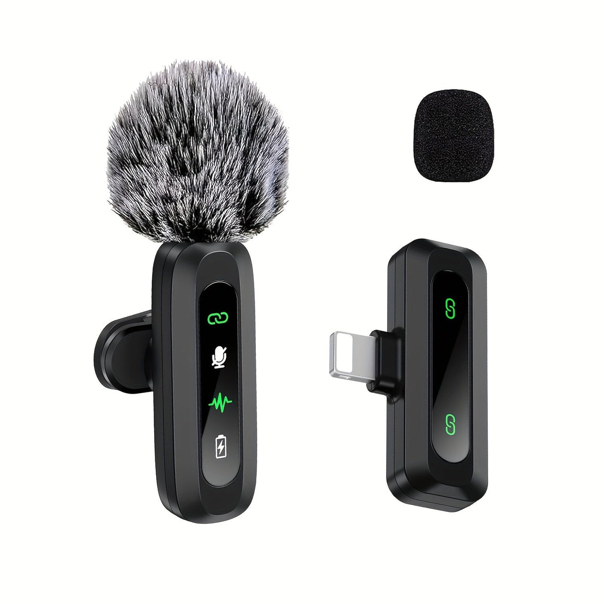 Wireless Lavalier Microphone with USB-C Connectivity for Smartphones and Tablets – Compact Design, Ideal for Podcasts and Vlogs