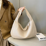 Women's Woven Handbag Black One Size Durable